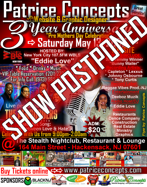 Eddie Love To Host Patrice Concepts 3 Year Anniversary & The Persuaders to Perform @ Stealth Club in Hackensack, NJ 5/13/06